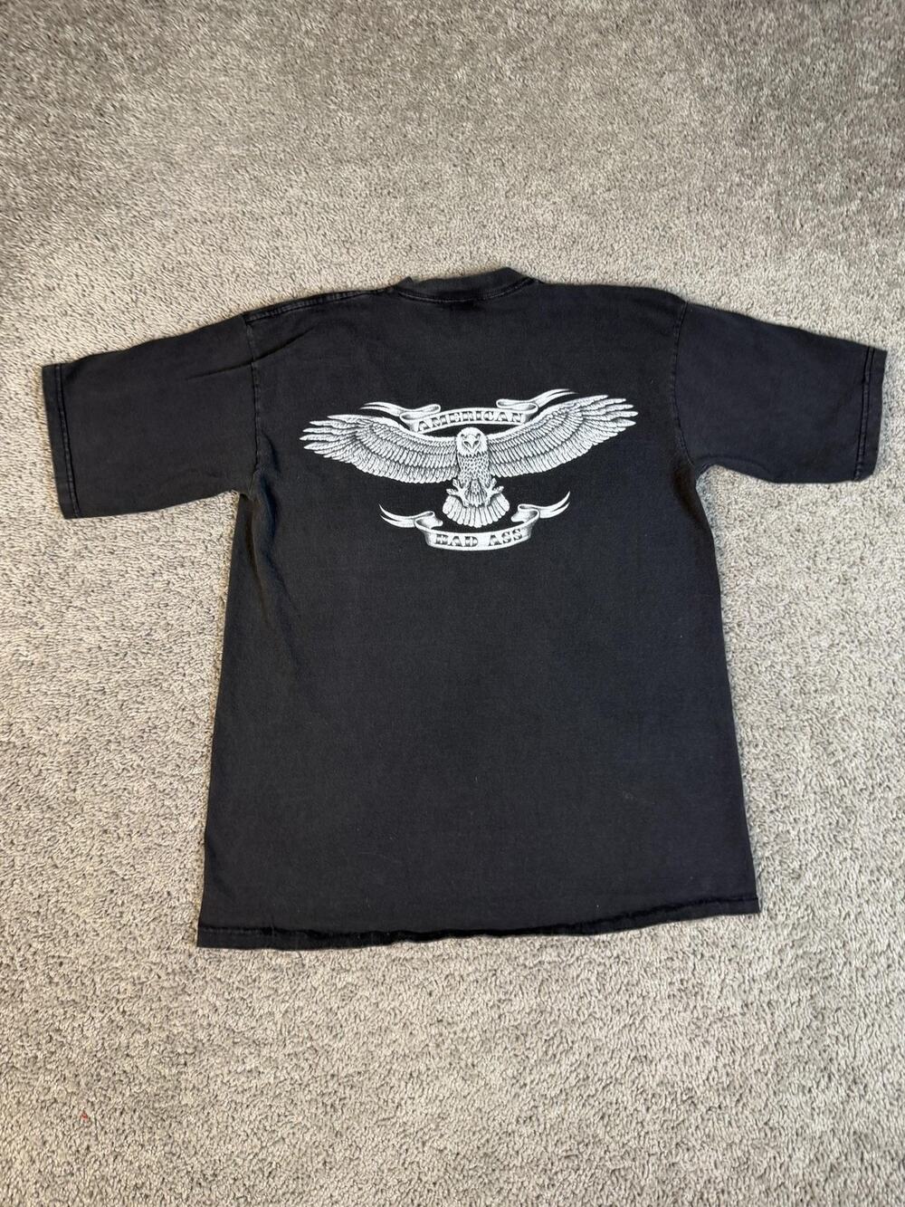 Vintage Kid Rock Shirt Mens M Black American Bad Ass Eagle Crew Neck Cotton